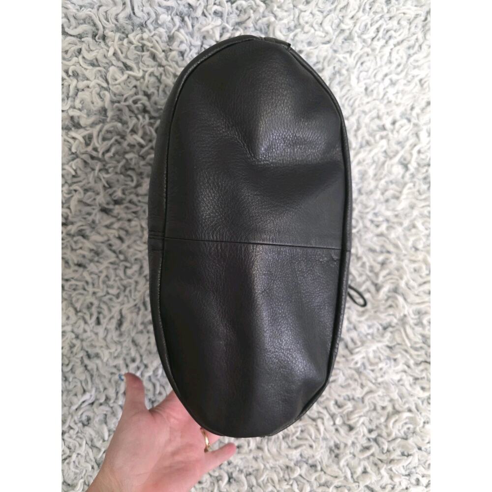 AMERICAN LEATHER CO Women Black Leather Hobo Shoulder Bag Slouchy Boho Casual - Picture 4 of 16